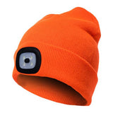 Unisex Autumn Winter LED Lighted Cap Warm Beanies Outdoor Fishing Running Beanie Hat Flash headlight Camping Climbing Caps