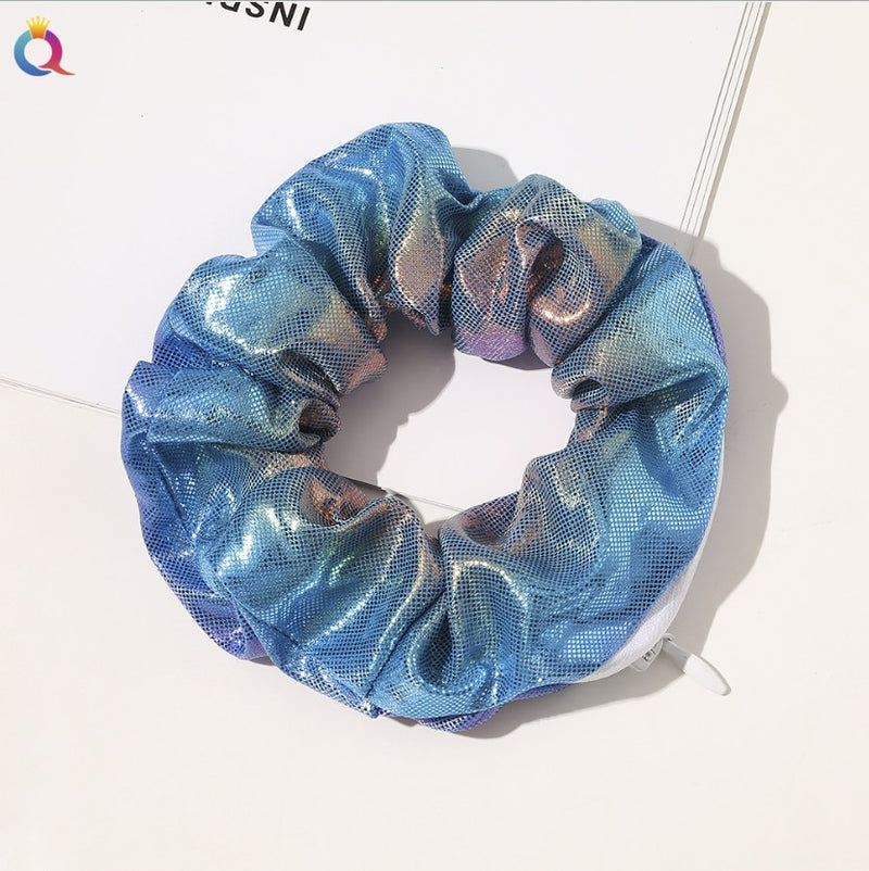 2020 Fashion Korea Hair Scrunchie Hair Ties Elastic Hair Bands Women Girls Zipper Headwear Ponytail Holders Hair Accessories