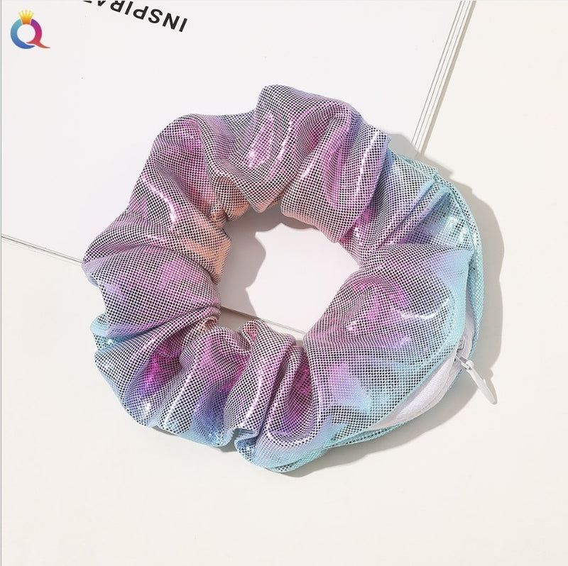 2020 Fashion Korea Hair Scrunchie Hair Ties Elastic Hair Bands Women Girls Zipper Headwear Ponytail Holders Hair Accessories